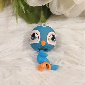 Littlest Pet Shop Authentic LPS #43 Blue Parakeet Bird Blue Eyes Yellow